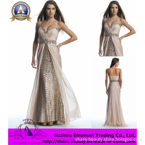 2014 Latest Sequins Crystal Empire Chiffon Lace Evening Prom Dresses Gowns